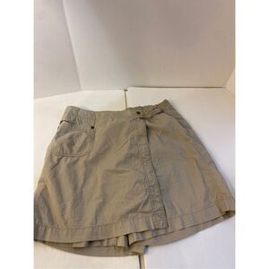 Woolrich #5077 skort skirt size 14 beige zipper pockets